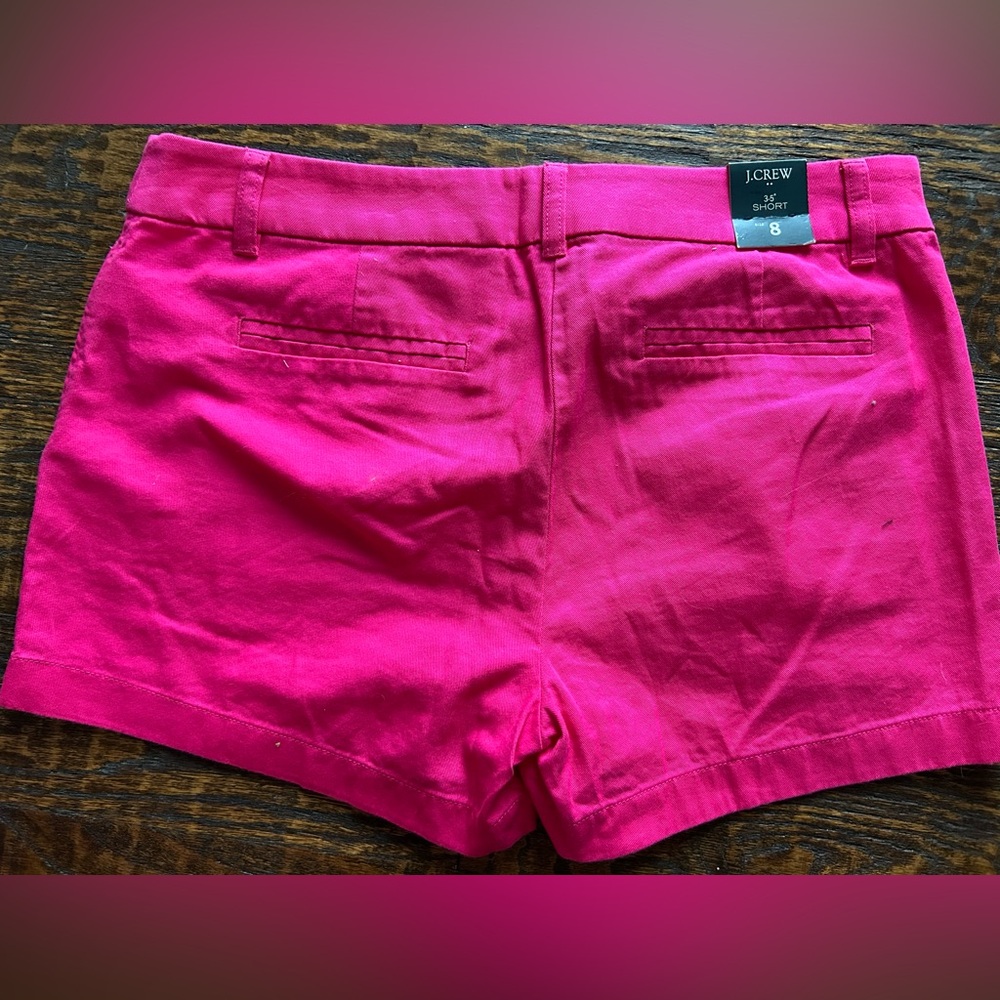 J. Crew Pink Bermuda Shorts 3.5”Vibrant Cotton Blend size 8 NWT - Picture 2 of 2